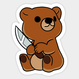 Teddy bear with a knife! Sticker